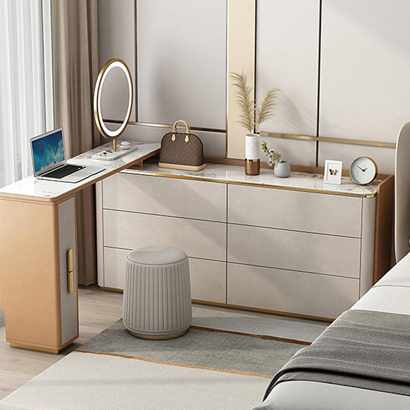 Stone Storage Chest Dresser Contemporary 11.7 Inch W Dresser with 6 Drawers