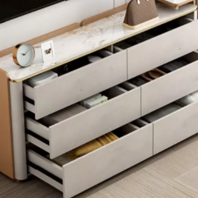 Stone Storage Chest Dresser Contemporary 11.7 Inch W Dresser with 6 Drawers