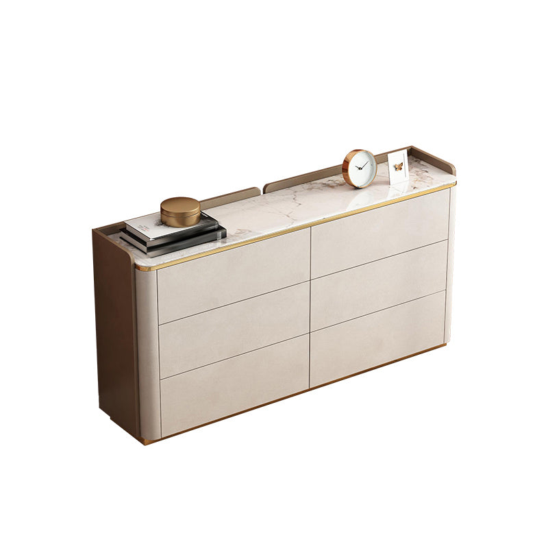Stone Storage Chest Dresser Contemporary 11.7 Inch W Dresser with 6 Drawers