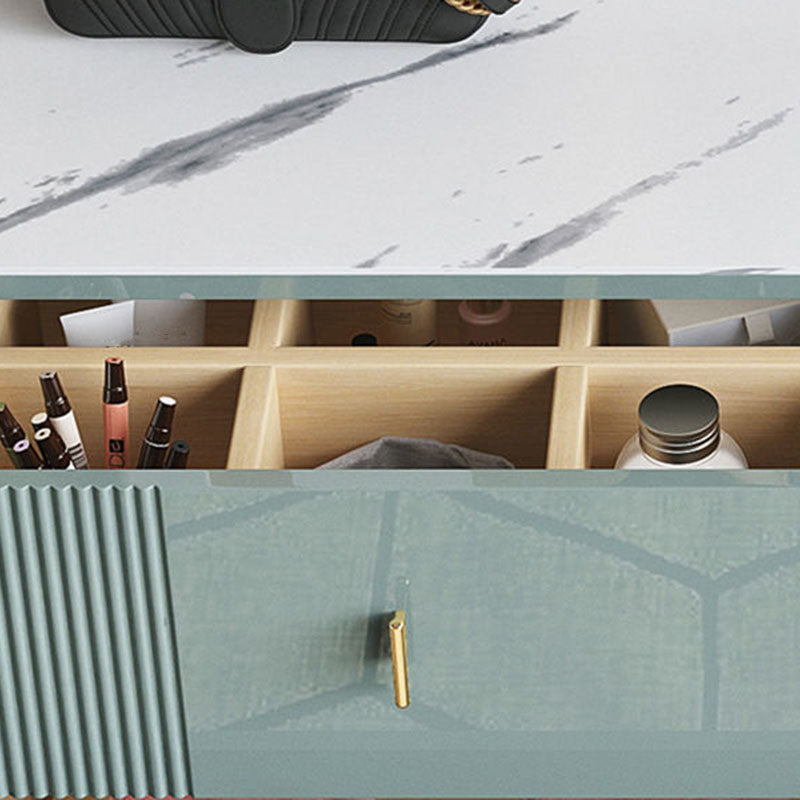 Glam Double Dresser Stone Horizontal Storage Chest Dresser for Bedroom