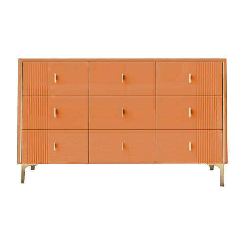 Glam Double Dresser Stone Horizontal Storage Chest Dresser for Bedroom