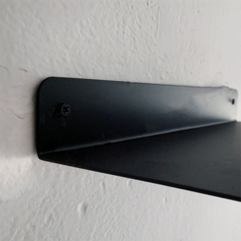 Metal Floating Bookcase Industrial Closed Back Bookshelf with Shelves