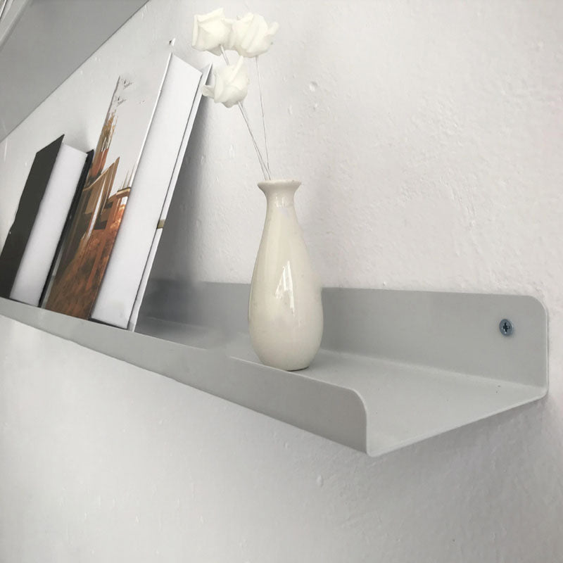 Metal Floating Bookcase Industrial Closed Back Bookshelf with Shelves