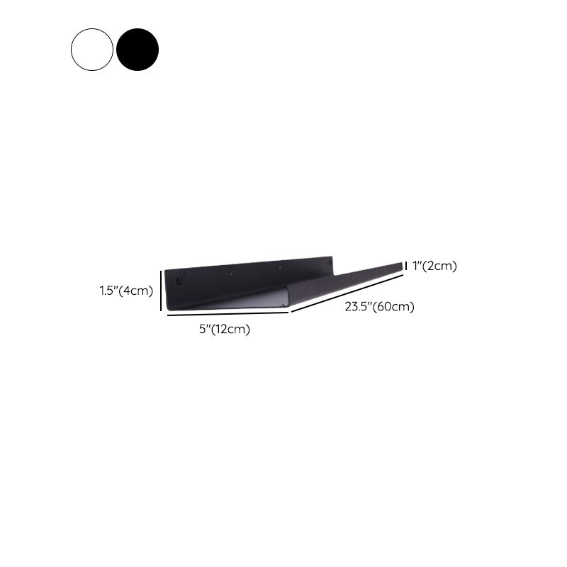 Metal Floating Bookcase Industrial Closed Back Bookshelf with Shelves