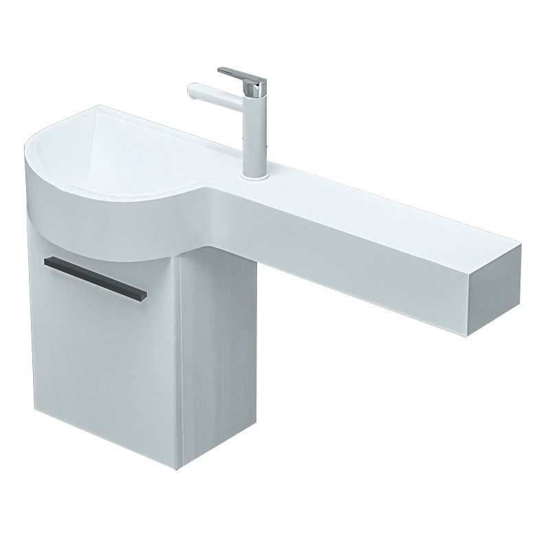 Contemporary Bathroom Sink with Pop-Up Drain Porcelain Wall Mount Bathroom Sink Only