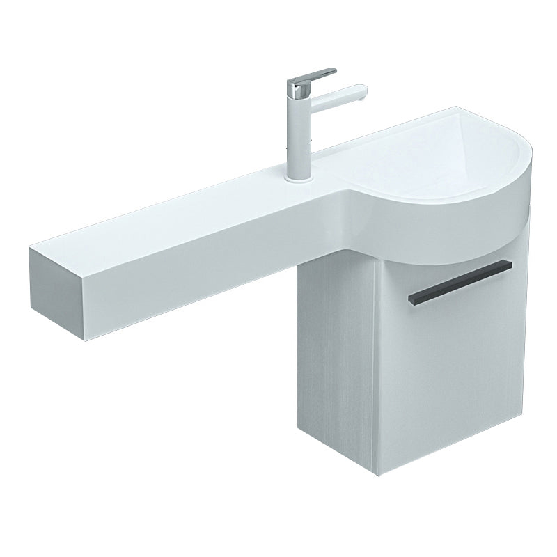 Contemporary Bathroom Sink with Pop-Up Drain Porcelain Wall Mount Bathroom Sink Only