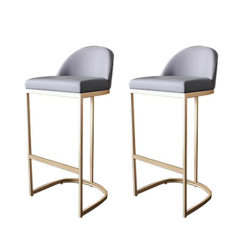 Glam Bar Stools Metal Armless Dining Stools with Gold Metal Base