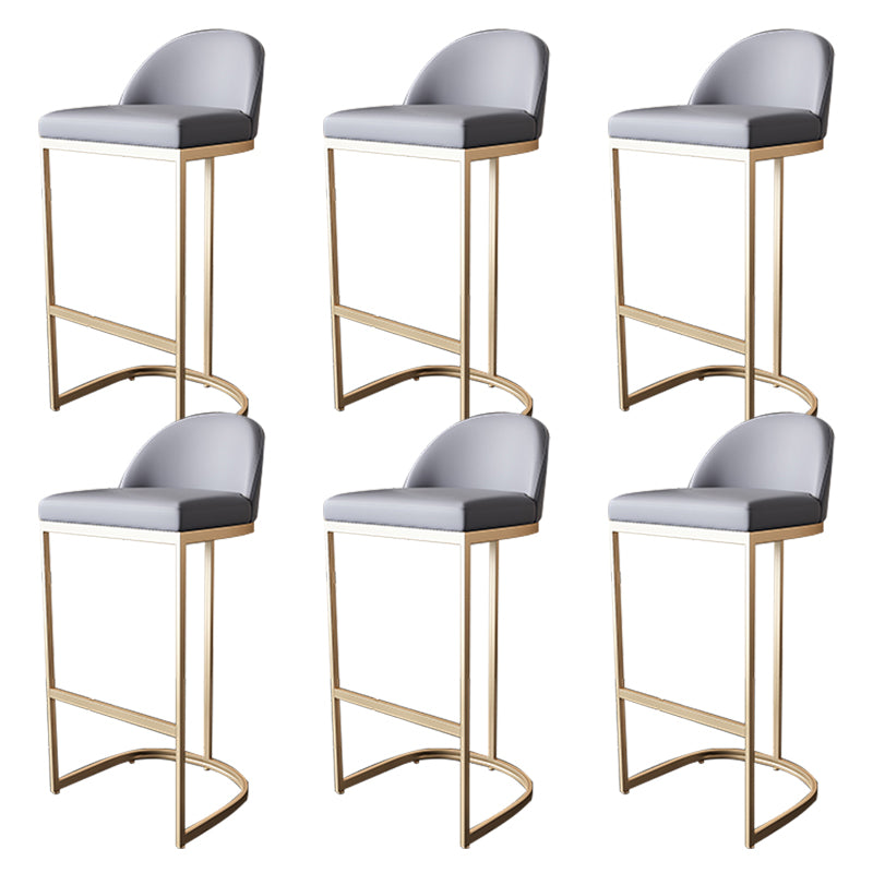 Glam Bar Stools Metal Armless Dining Stools with Gold Metal Base