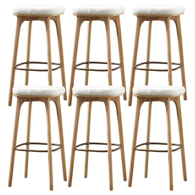 Industrial Solid Wood Bar Stools Living Room Upholstered Stool
