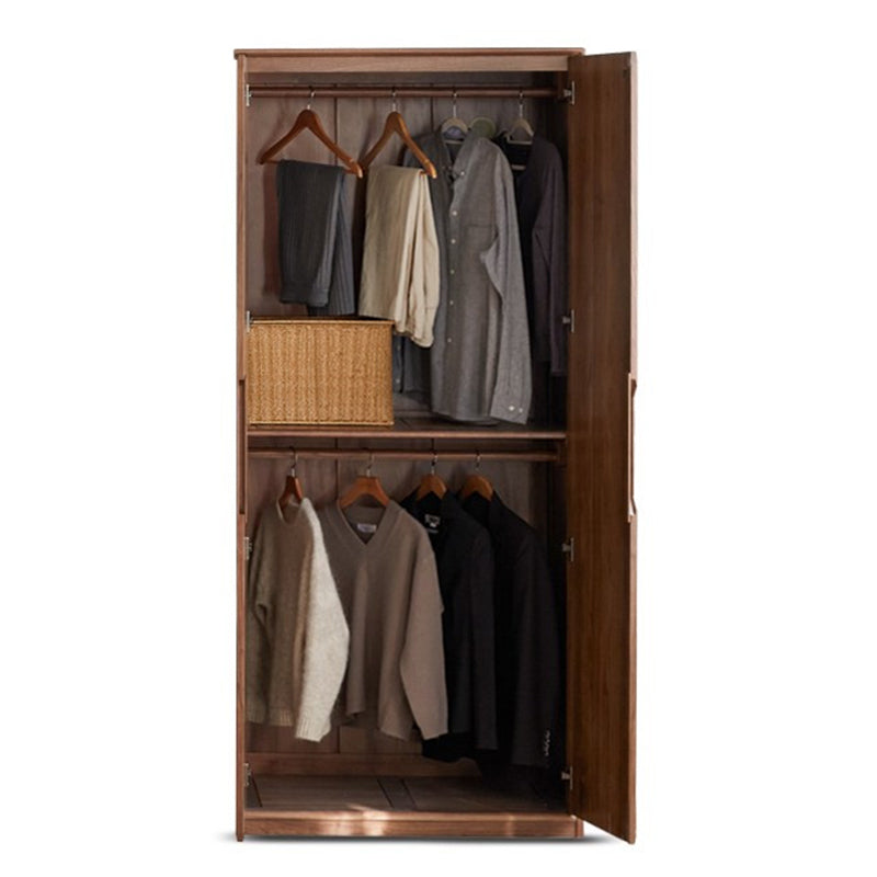 Contemporary Brown Storage Cabinet Solid Wood Wardrobe Cabinet