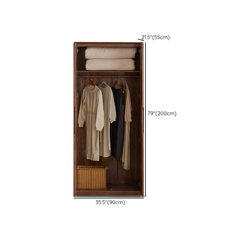 Contemporary Brown Storage Cabinet Solid Wood Wardrobe Cabinet