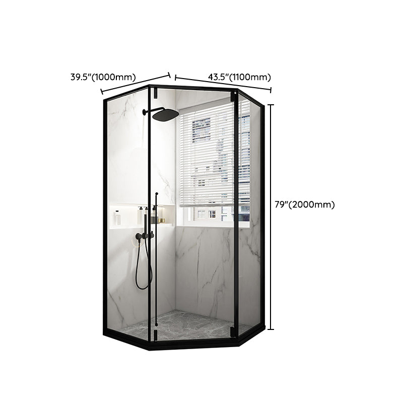 Tempered Shower Bath Door Transparent Metal Framed Shower Door
