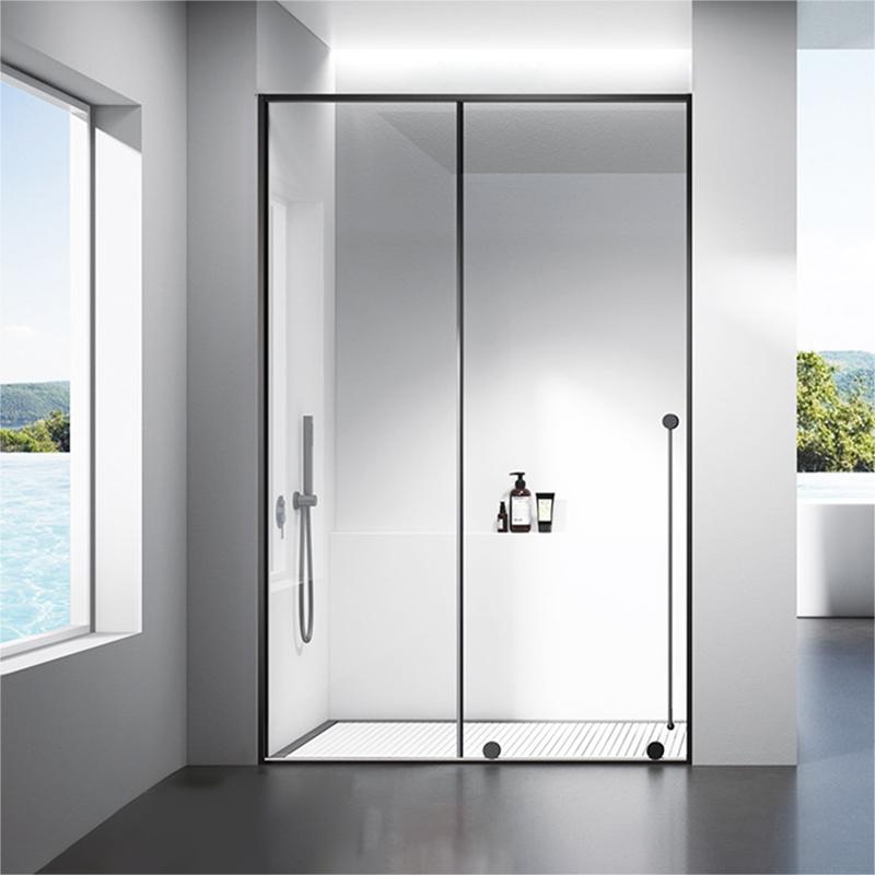 Stainless Steel Shower Doors Clear Metal Single Sliding Shower Bath Door