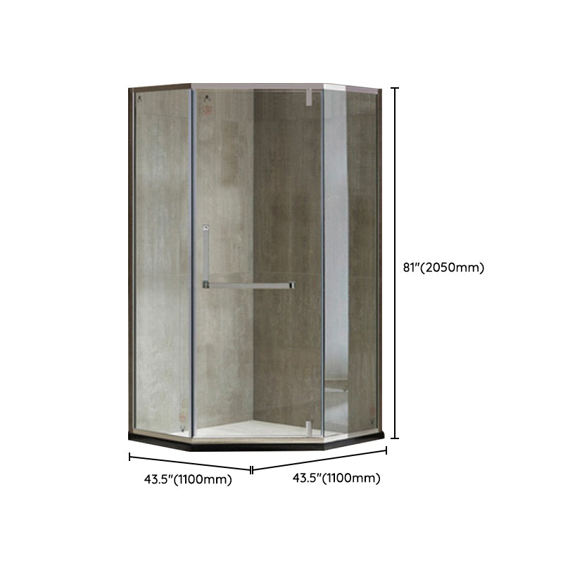 Pivot Stainless Steel Shower Enclosure Neo-Angle Clear Shower Stall