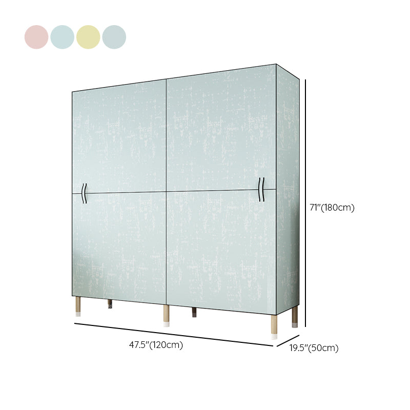 Modern Style Metal Frame Wardrobe Foldable Wardrobe with Garment Rod