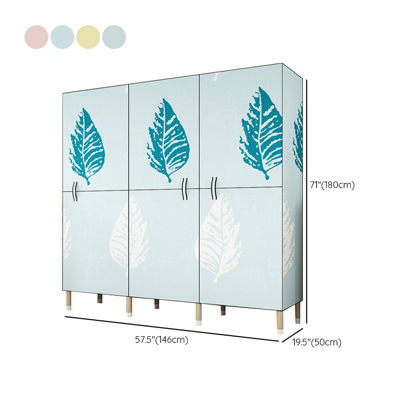 Modern Style Metal Frame Wardrobe Foldable Wardrobe with Garment Rod