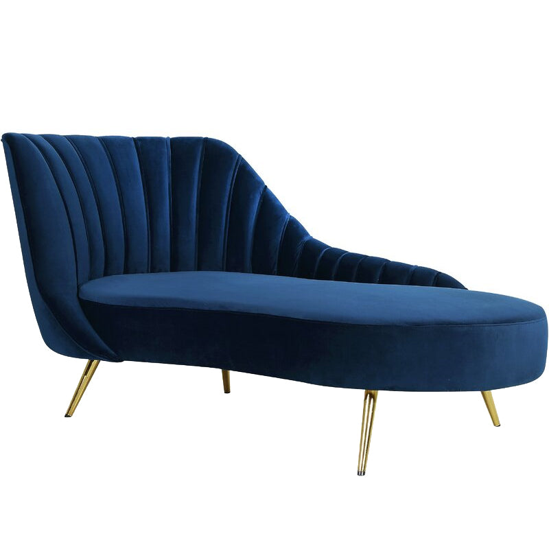 Contemporary Flannel Chaise One Armed Lounge Chair for Living Room