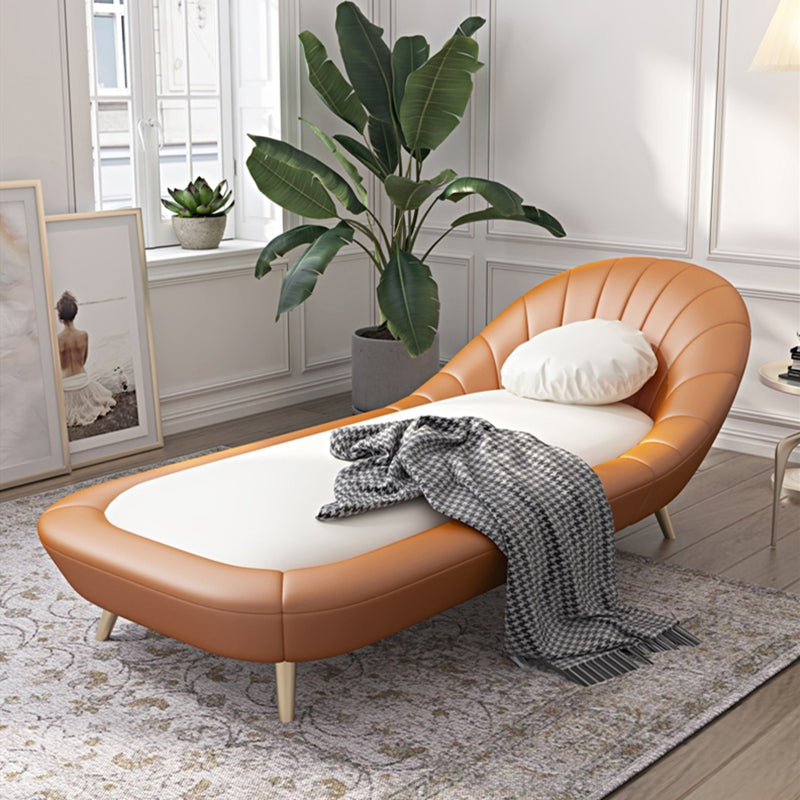 Modern Armless Chaise Lounge Faux Leather Chaise Lounge Sofa