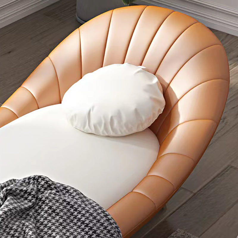 Modern Armless Chaise Lounge Faux Leather Chaise Lounge Sofa