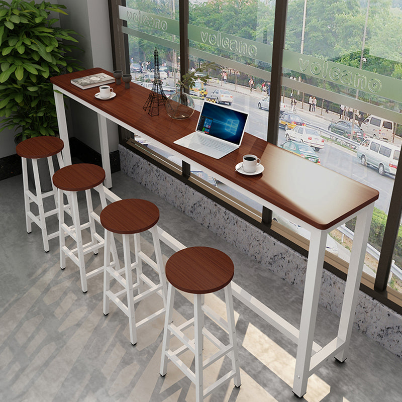 Industrial Rectangle Wood Counter Table 3/5 Pieces Bar Table Set for Cafe