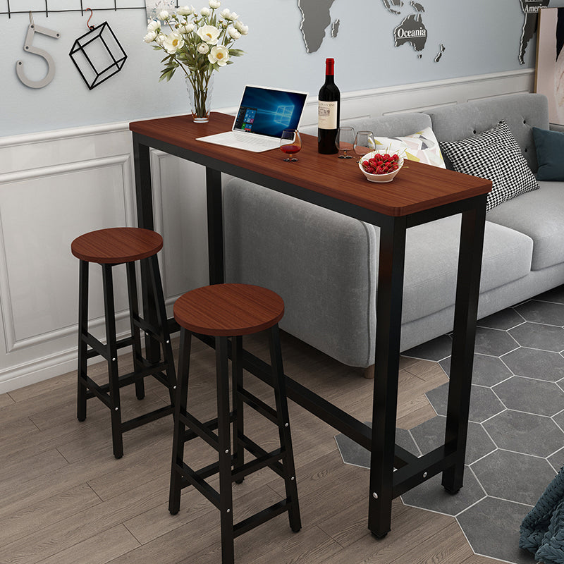 Industrial Rectangle Wood Counter Table 3/5 Pieces Bar Table Set for Cafe