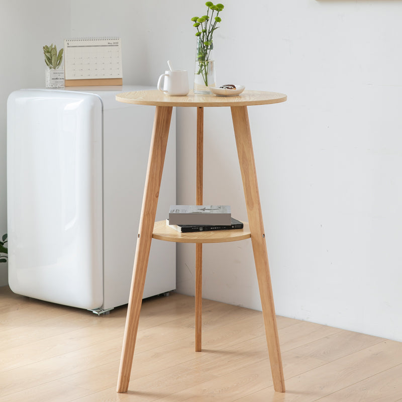 Modern Round Wood Counter Table 1/3 Pieces Bar Table Set for Cafe