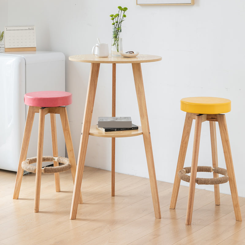 Modern Round Wood Counter Table 1/3 Pieces Bar Table Set for Cafe