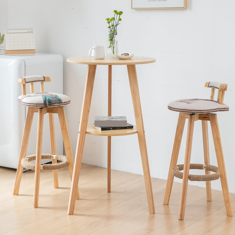 Modern Round Wood Counter Table 1/3 Pieces Bar Table Set for Cafe