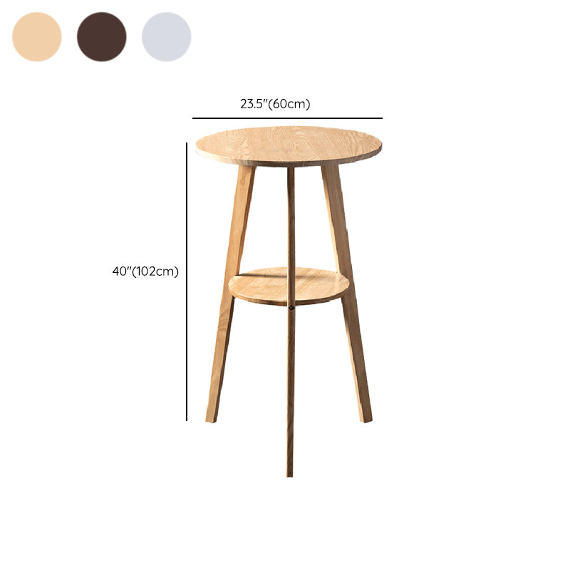 Modern Round Wood Counter Table 1/3 Pieces Bar Table Set for Cafe