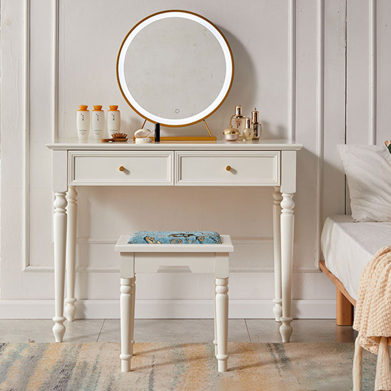 17.72" Wide Vanity Set with Drawers Solid Wood Make-up Vanity