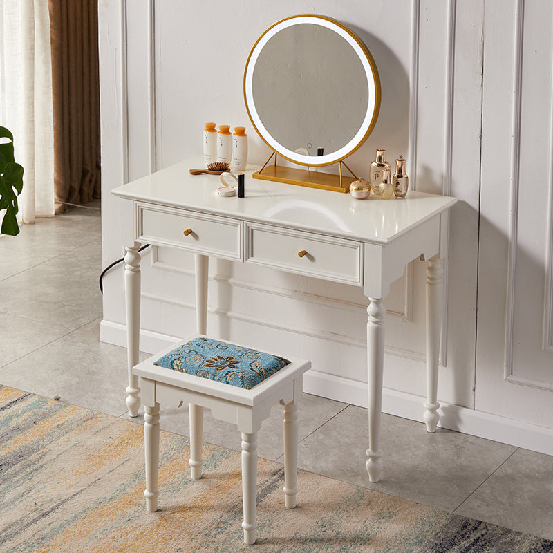17.72" Wide Vanity Set with Drawers Solid Wood Make-up Vanity