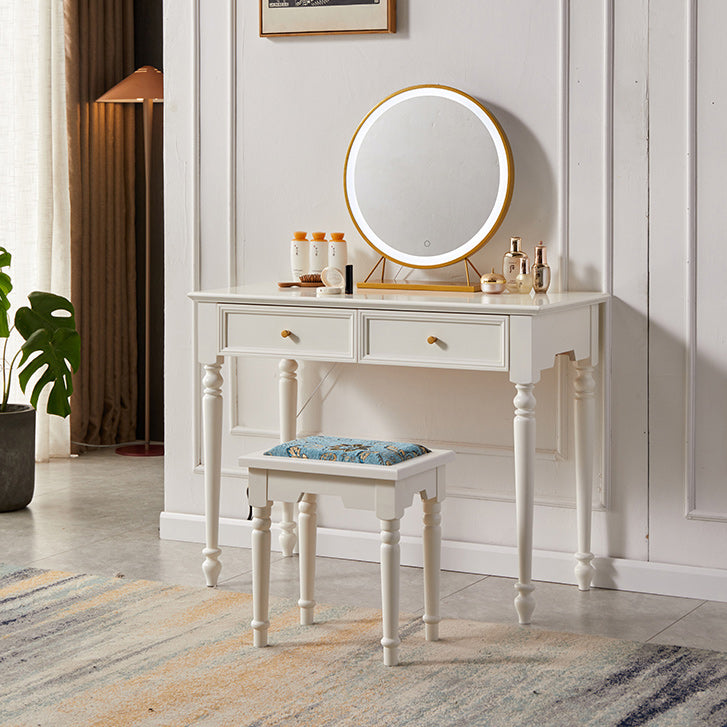 17.72" Wide Vanity Set with Drawers Solid Wood Make-up Vanity