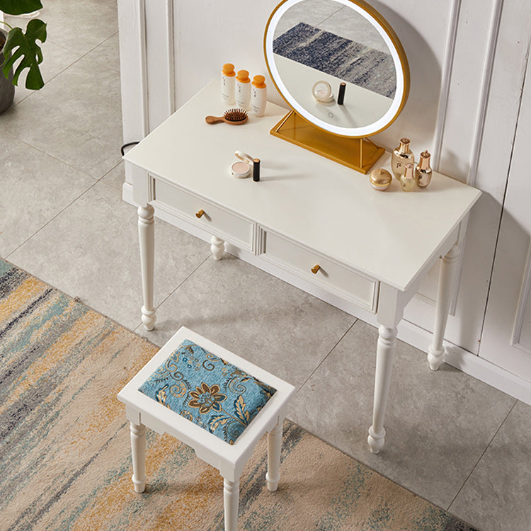 17.72" Wide Vanity Set with Drawers Solid Wood Make-up Vanity