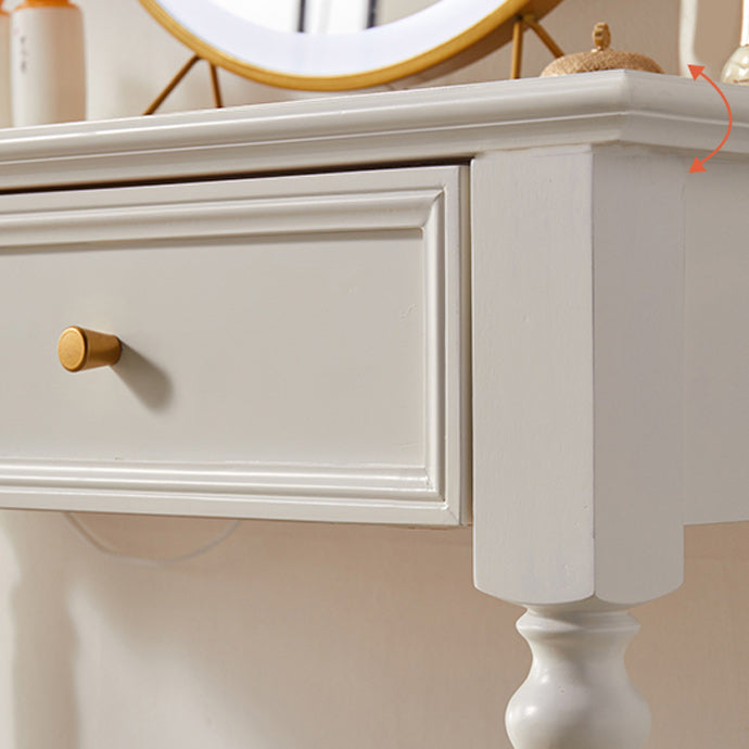 17.72" Wide Vanity Set with Drawers Solid Wood Make-up Vanity