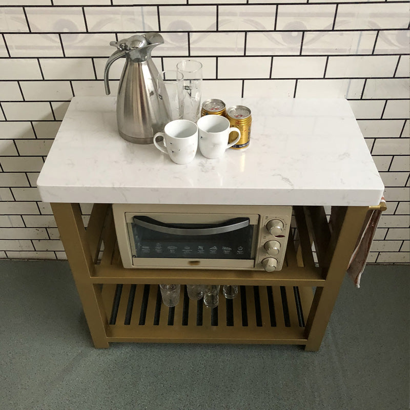 Home Dining Kitchen Island Table Modern Rectangular Iron Prep Table