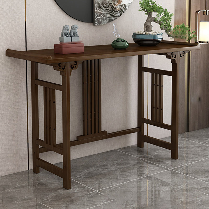 Wood Hall Console Table Mid Century Modern Rectangle End Table