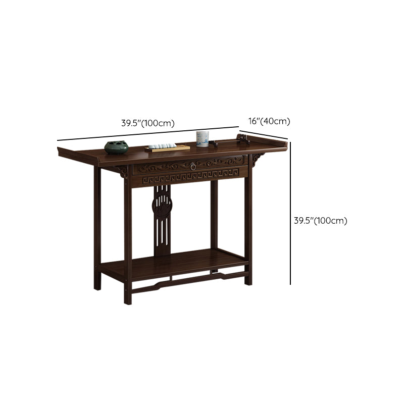 Wood Hall Console Table Mid Century Modern Rectangle End Table