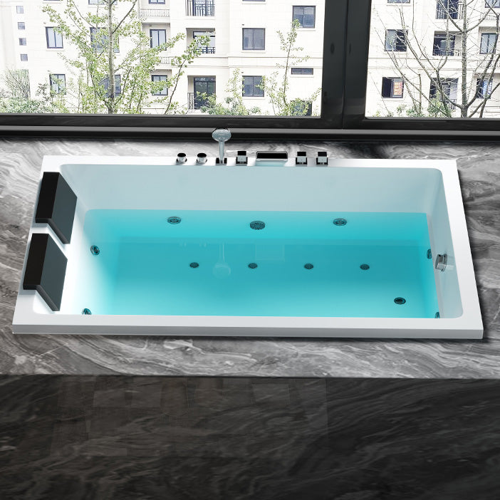 Rectangular White Bath Acrylic Modern Soaking Drop-in Bathtub