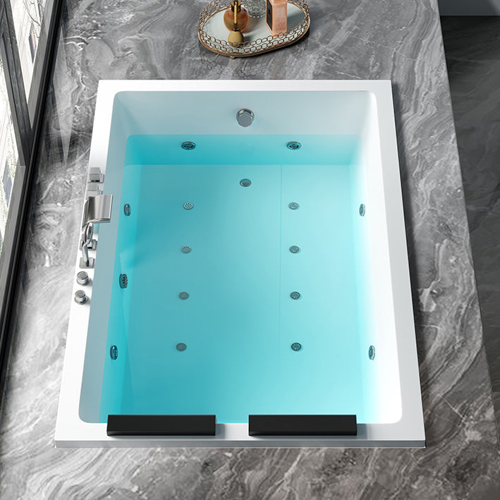 Rectangular White Bath Acrylic Modern Soaking Drop-in Bathtub