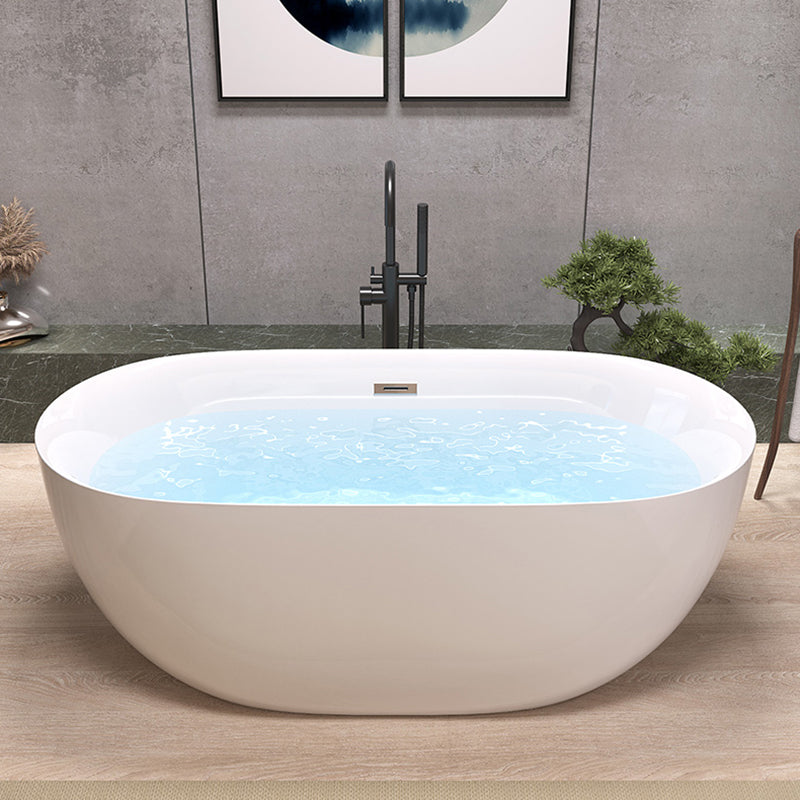 Back to Wall Modern Bathtub Freestanding Acrylic Soaking Bath