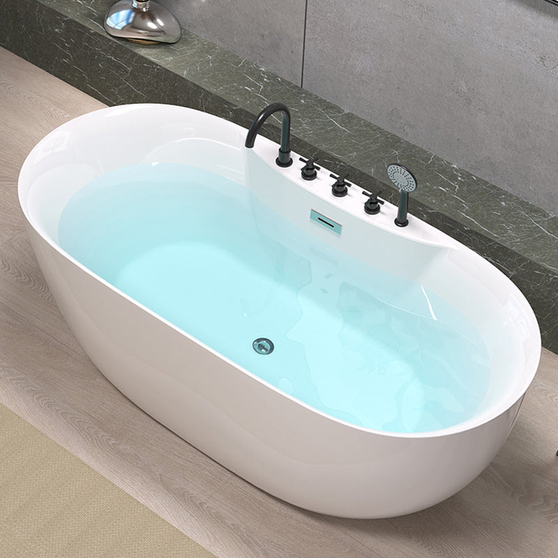 Back to Wall Modern Bathtub Freestanding Acrylic Soaking Bath