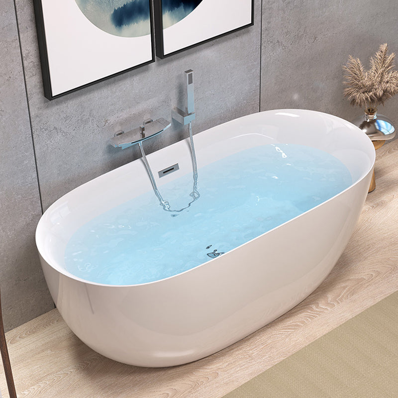 Back to Wall Modern Bathtub Freestanding Acrylic Soaking Bath