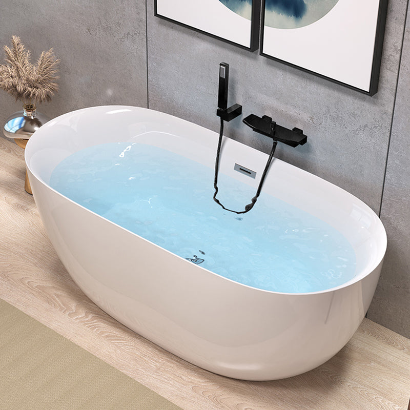 Back to Wall Modern Bathtub Freestanding Acrylic Soaking Bath