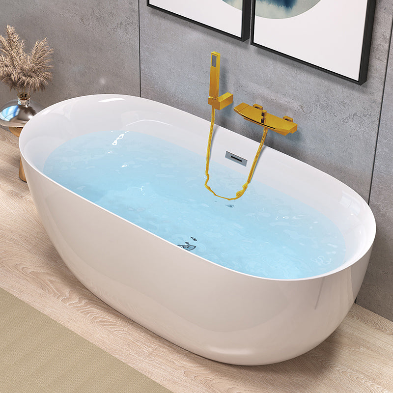 Back to Wall Modern Bathtub Freestanding Acrylic Soaking Bath