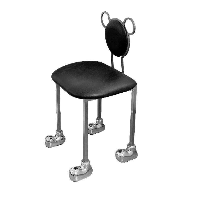 Upholstered Armless Chair Modern Style Dining Chair with Chrome Base
