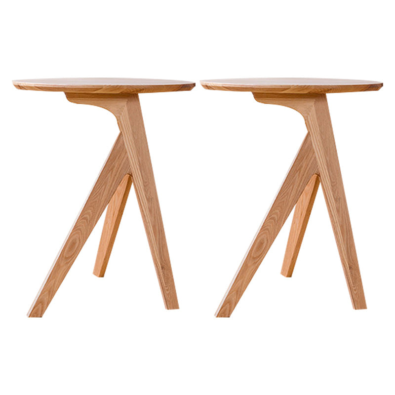 19" Wide Contemporary Corner Table Round Solid Wood Side End Table