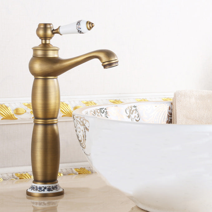 Country Wide Spread Bathroom Faucet Vintage Vanity Sink Faucet