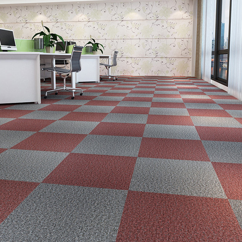 Square Plastic Floor Water Resistant Fabric Look Peel & Stick Floor Tiles