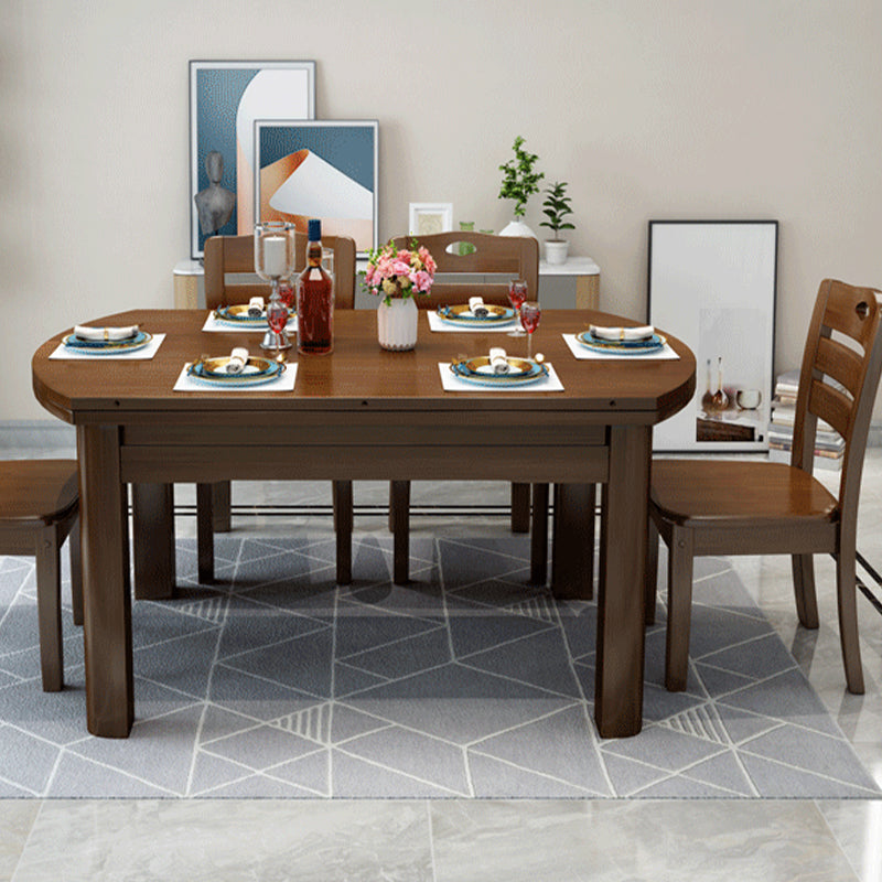 Solid Wood Modern Dining Room Dinner Kitchen Table 4 Legs Dining Table
