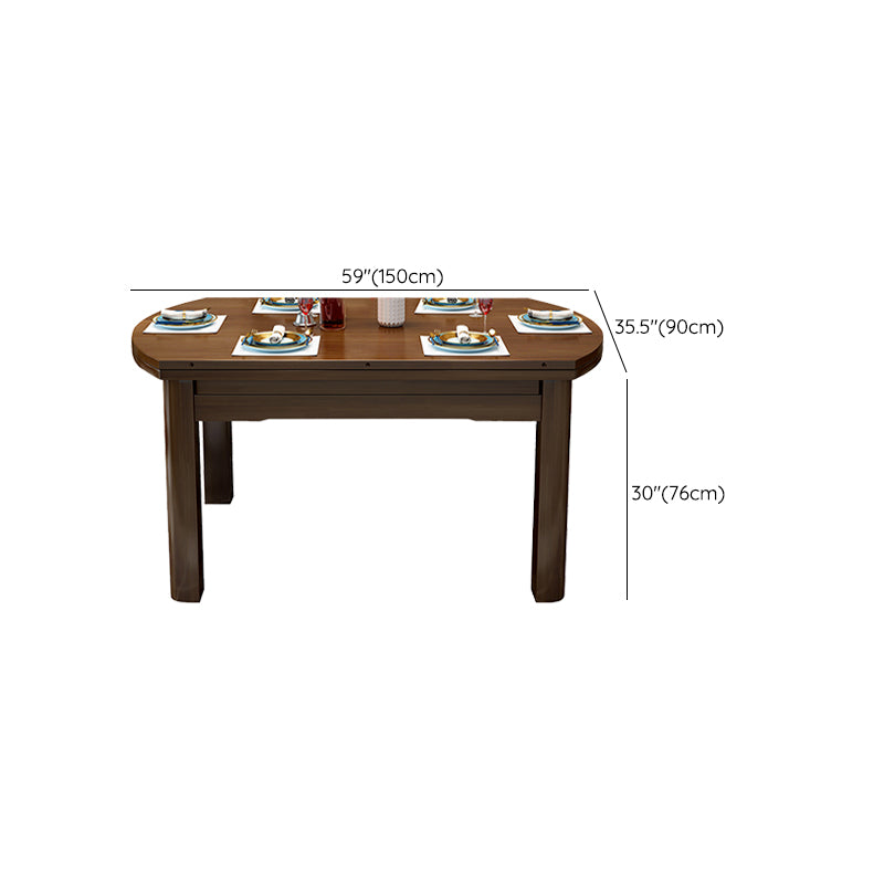 Solid Wood Modern Dining Room Dinner Kitchen Table 4 Legs Dining Table